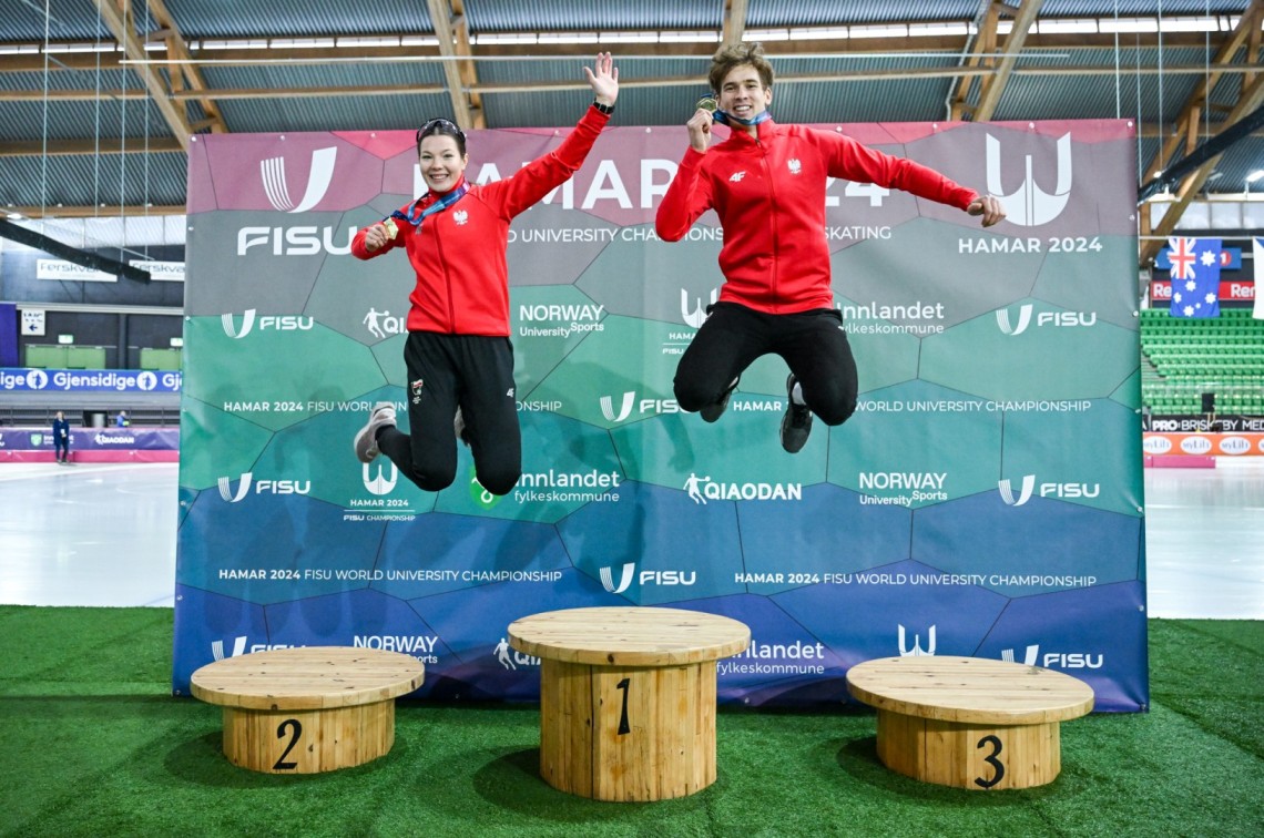 Złoci medaliści Natalia Jabrzyk i Marek Kania